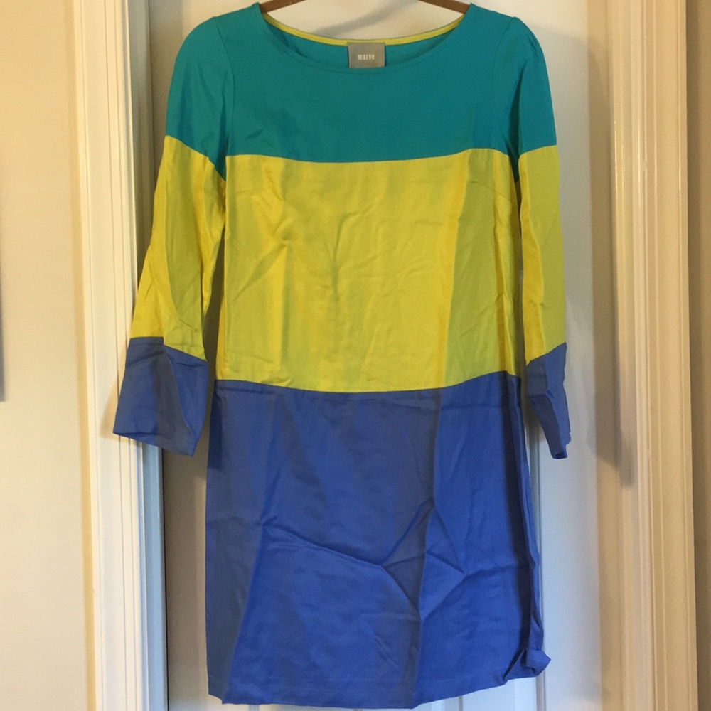 Maeve 3/4 sleeve color block dress